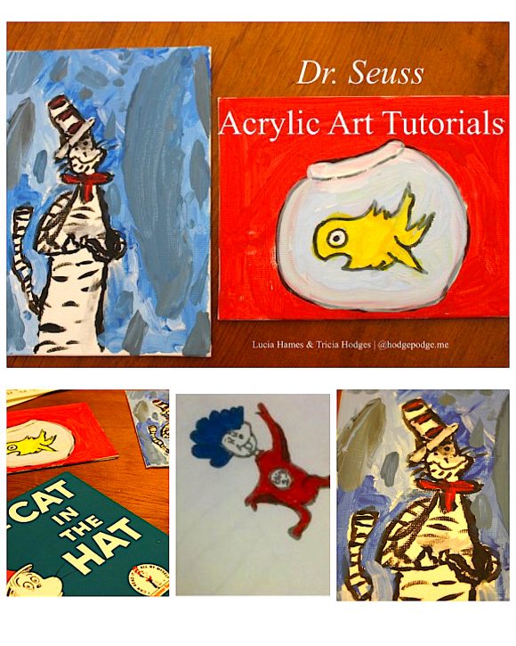 Dr. Seuss Art Tutorials - You can paint with a brush using colors like blue You simply must I can paint – how about you?