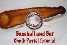 Baseball and Bat Chalk Pastel tutorial at hodgepodge.me-200x186
