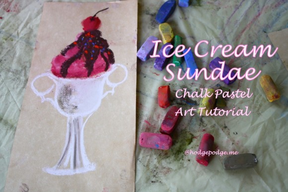Ice Cream Sundae Chalk Pastel Art Tutorial at hodgepodge.me