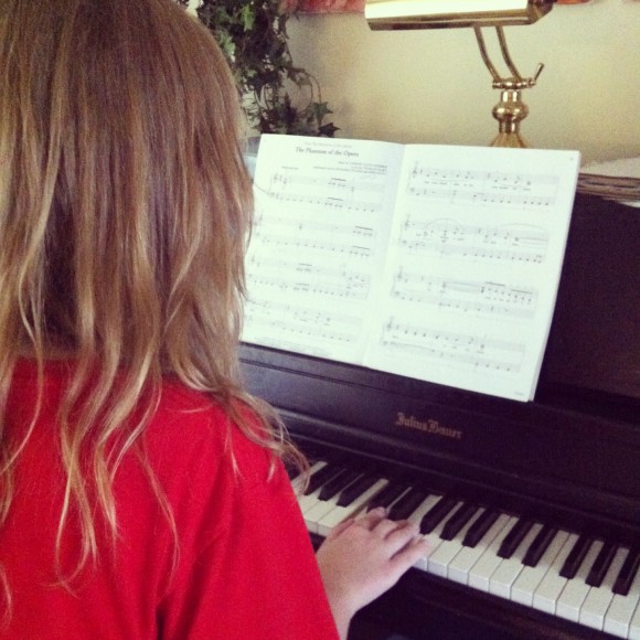 practicing piano