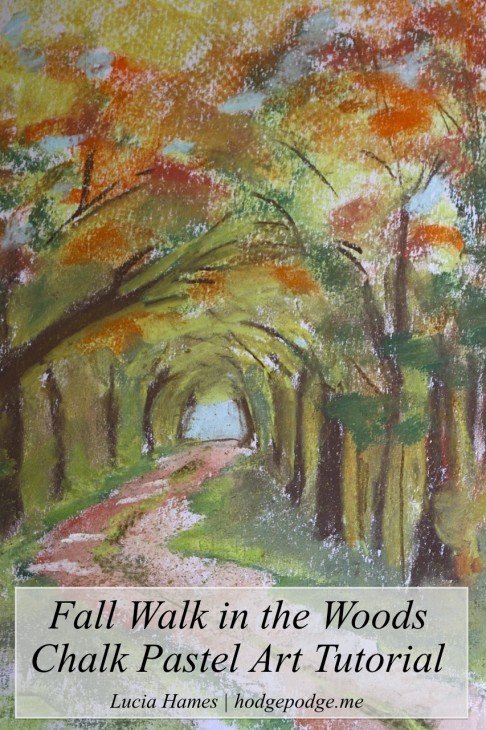 Fall Walk in the Woods Chalk Pastel Art Tutorial hodgepodge.me