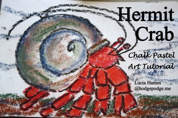 This A House for Hermit Crab Chalk Pastel Art Tutorial is in the style of a well-loved book by Eric Carle. Easy, step-by-step lesson.