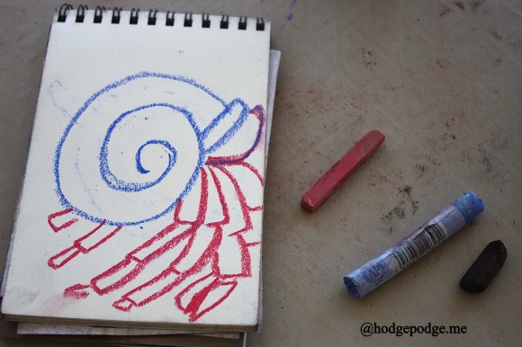 Hermit Crab Chalk Pastel #Art step 2 hodgepodge.me