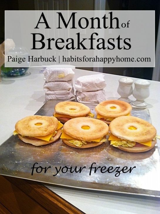 If you and your family love breakfast you should consider breakfast freezer cooking. Here is how to make a month of breakfasts for the freezer.