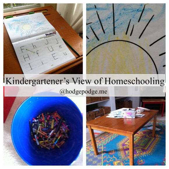 Kindergartener's view of #homeschool hodgepodge.me