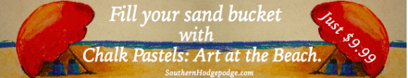 Fill Your Sand Bucket with Chalk Pastels Art at the Beach www.southernhodgepodge.com