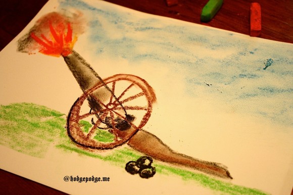 Civil War cannon fire art tutorial hodgepodge.me