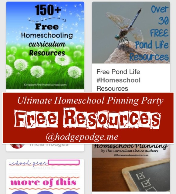 Free Resources at The Ultimate Homeschool Pinning Party hodgepodge.me