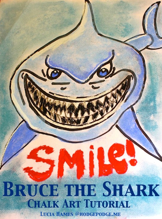Bruce the Shark Chalk Art Tutorial