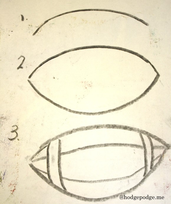 How to draw a football step by step in chalk pastels