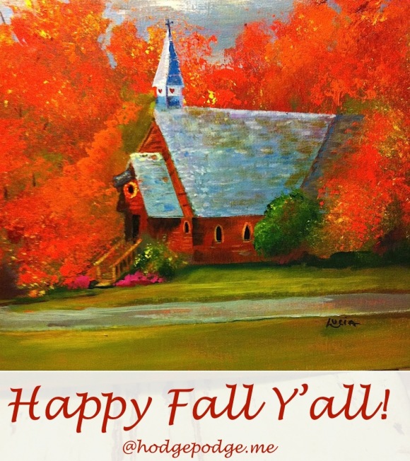 Happy Fall Y'all - little church by Lucia Hames