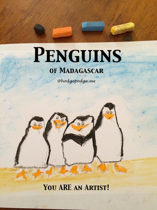 Penguins of Madagascar Chalk Art Tutorial at Hodgepodge