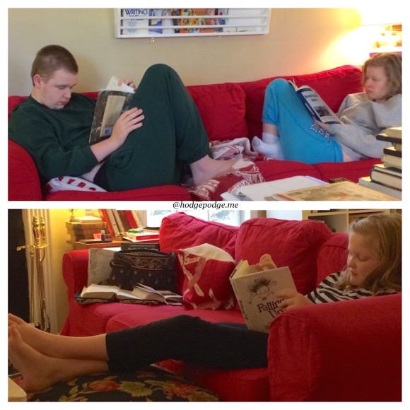 Homeschool reading time at Hodgepodge