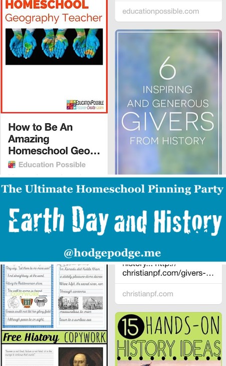 Earth Day and History at The Ultimate Homeschool Pinning Party