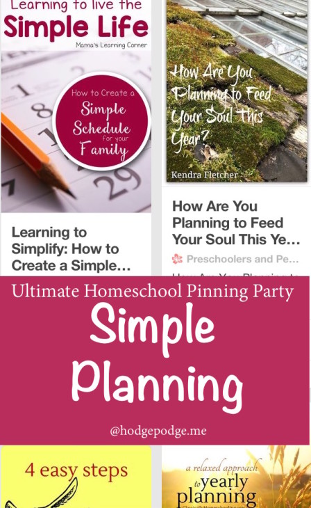 Simple Planning at The Ultimate Homeschool Pinning Party