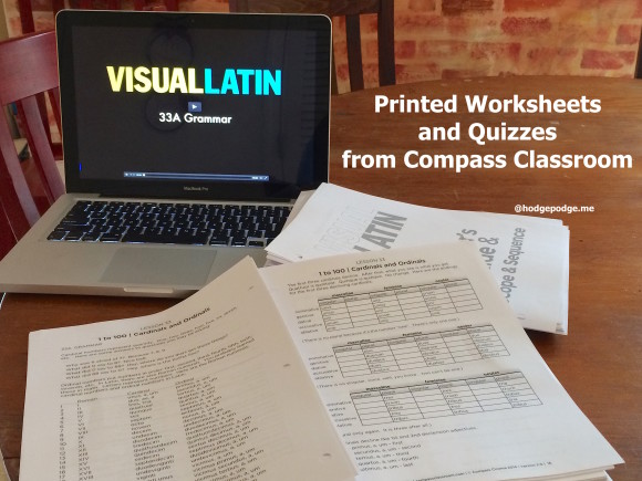 Visual Latin Printed Worksheets and Quizzes from Compass Classroom