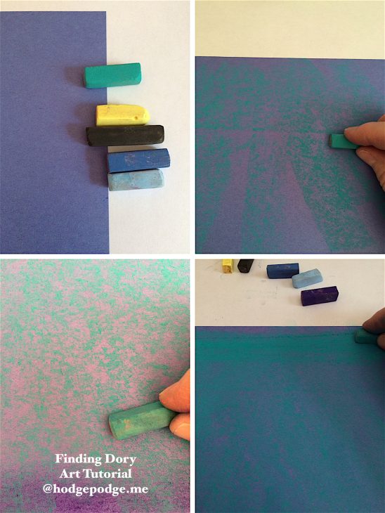 Finding Dory Chalk Pastel Art Tutorial Step 1