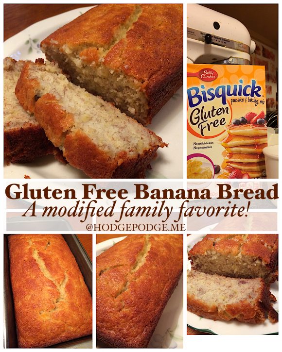 Gluten free banana bread recipe. It wasn't flat. It wasn't tasteless. It was just like Aunt Dot's banana bread recipe. And believe me. We have been through many a gluten free taste test!