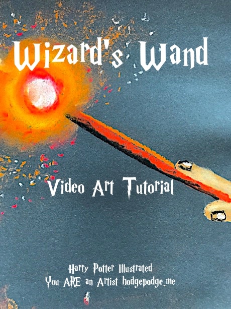 Celebrating the 20th anniversary of the publication of the first Harry Potter book, Nana shares a wizard's wand art tutorial in chalk pastels.
