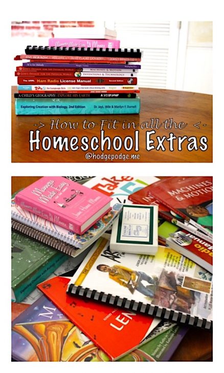 There just might be some of us pulling along a big bag of guilt for not getting to certain things in our homeschool. It's okay. There are so many circumstances keeping us from enjoying the extras. I'm sharing how to fit in all the homeschool extras.